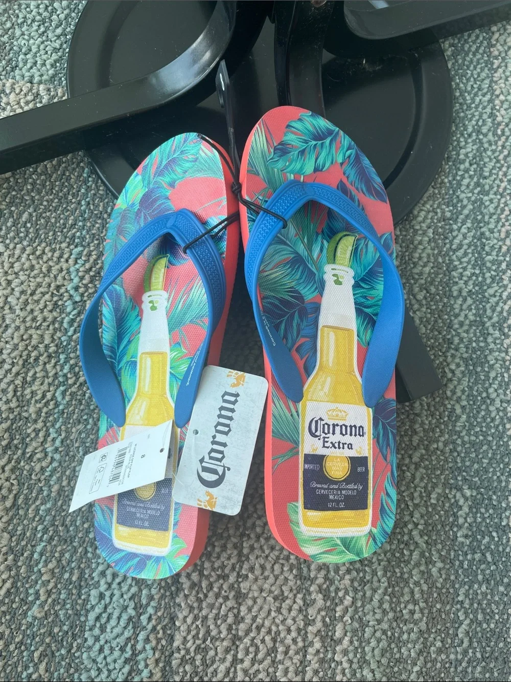 Flip-flops sandals with beer branding Corona